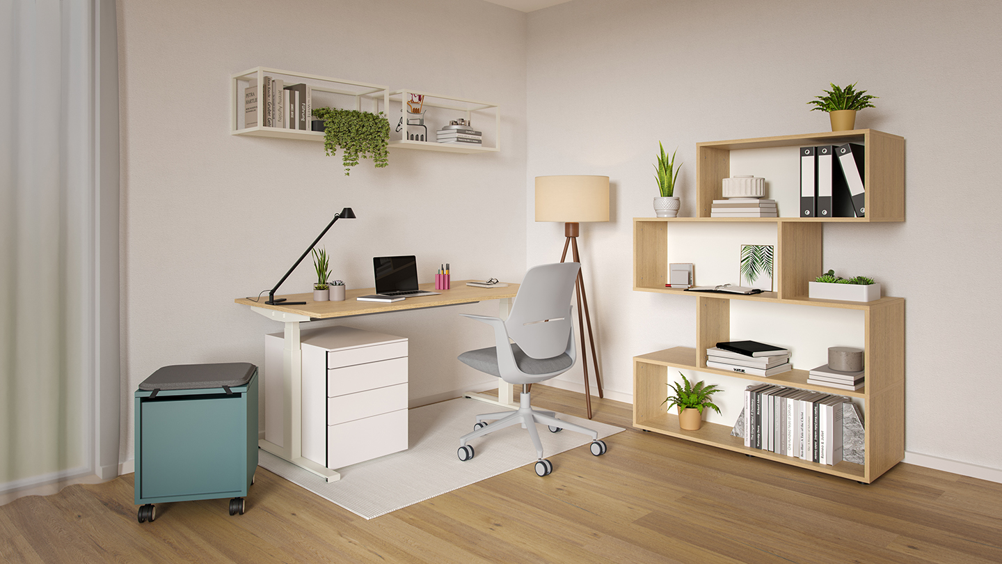Hali - Home Office mit höhemverstellbarem Schreibtisch s32