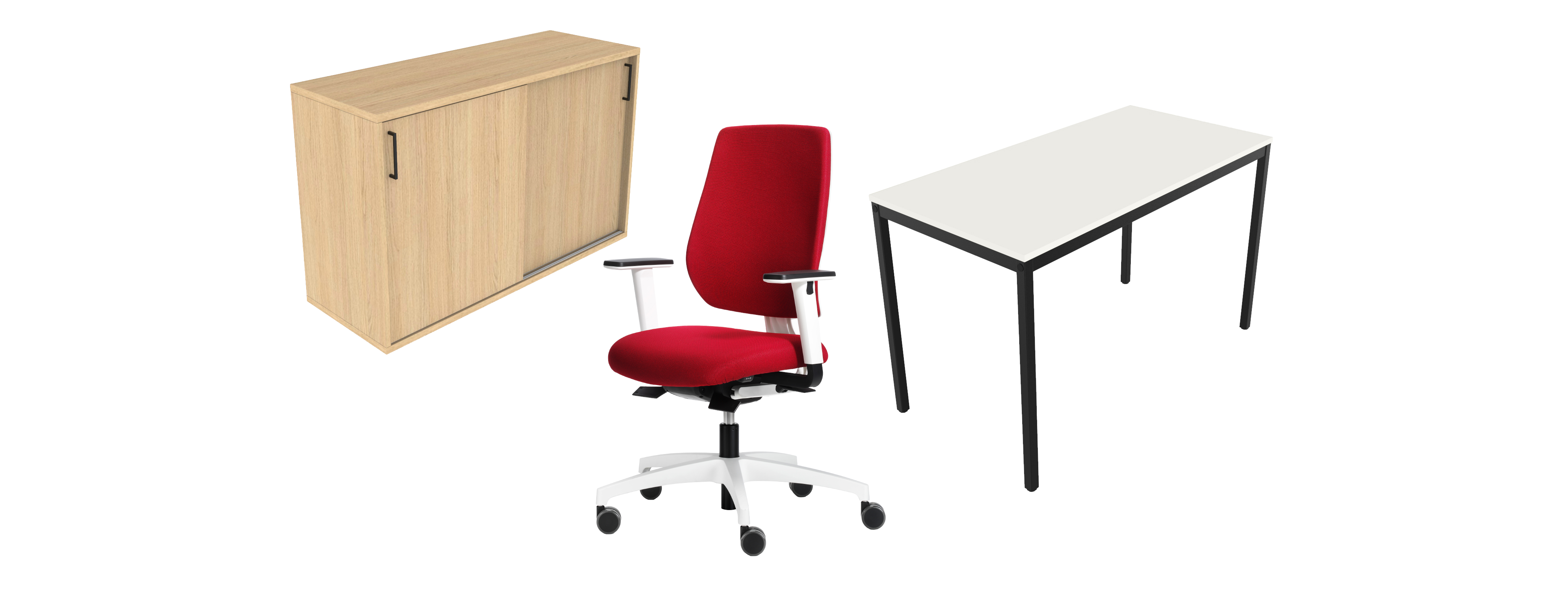 Hali Bürotisch s60 mit Bürostuhl und Regal
